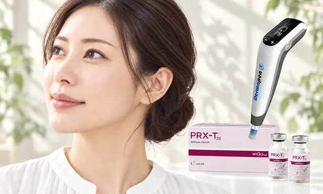 ダーマペン4とPRX-T33、白い服の女性モデル